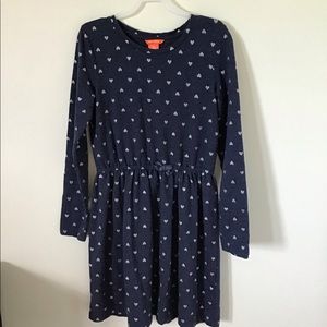 Long Sleeve Navy Blue Dress